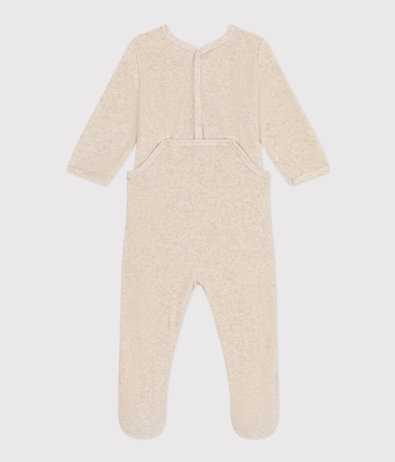 Pyjama en velours b&eacute;b&eacute; beige MONTELIMAR CHINE