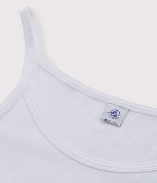 Robe &agrave; bretelles iconique en coton Femme blanc