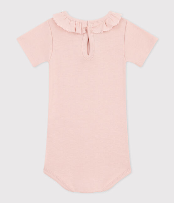 Body manches courtes bébé à collerette en coton rose SALINE