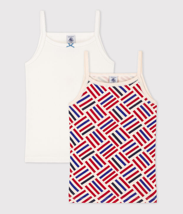 Lot de 2 chemises &agrave; bretelles petite fille en coton multicouleur