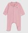 Pyjama bébé en velours à col uni rose CHARME