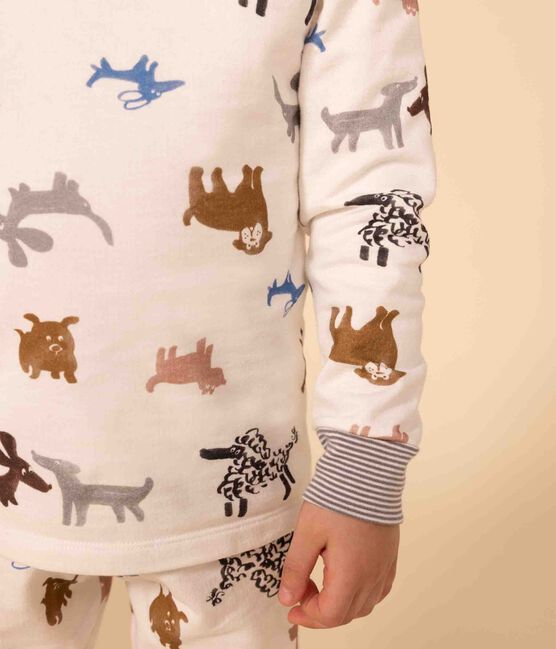 Pyjama déguisement avec un masque chien en molleton enfant blanc MARSHMALLOW/blanc MULTICO