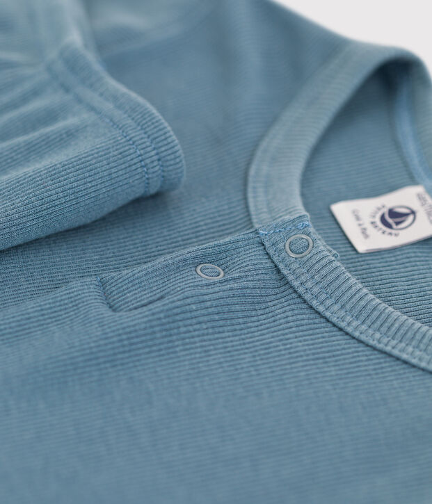 Pyjama en coton et lyocell enfant bleu