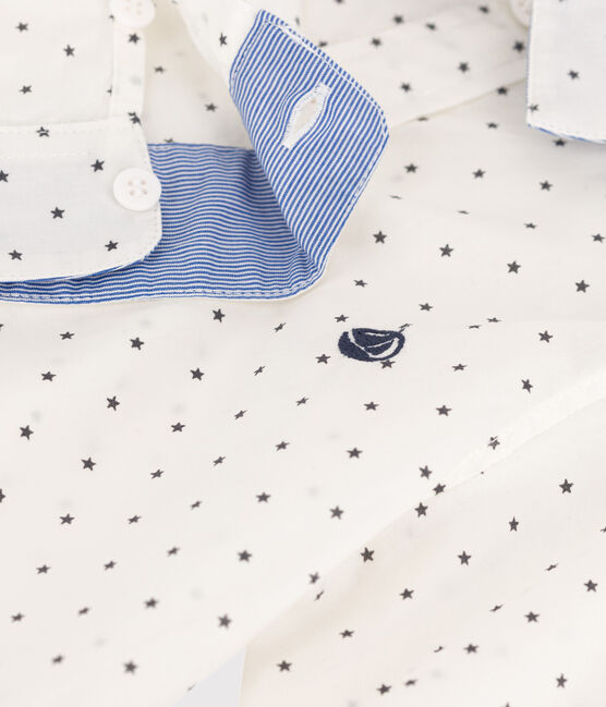 Chemise imprimée enfant garçon beige COQUILLE/gris MAKI