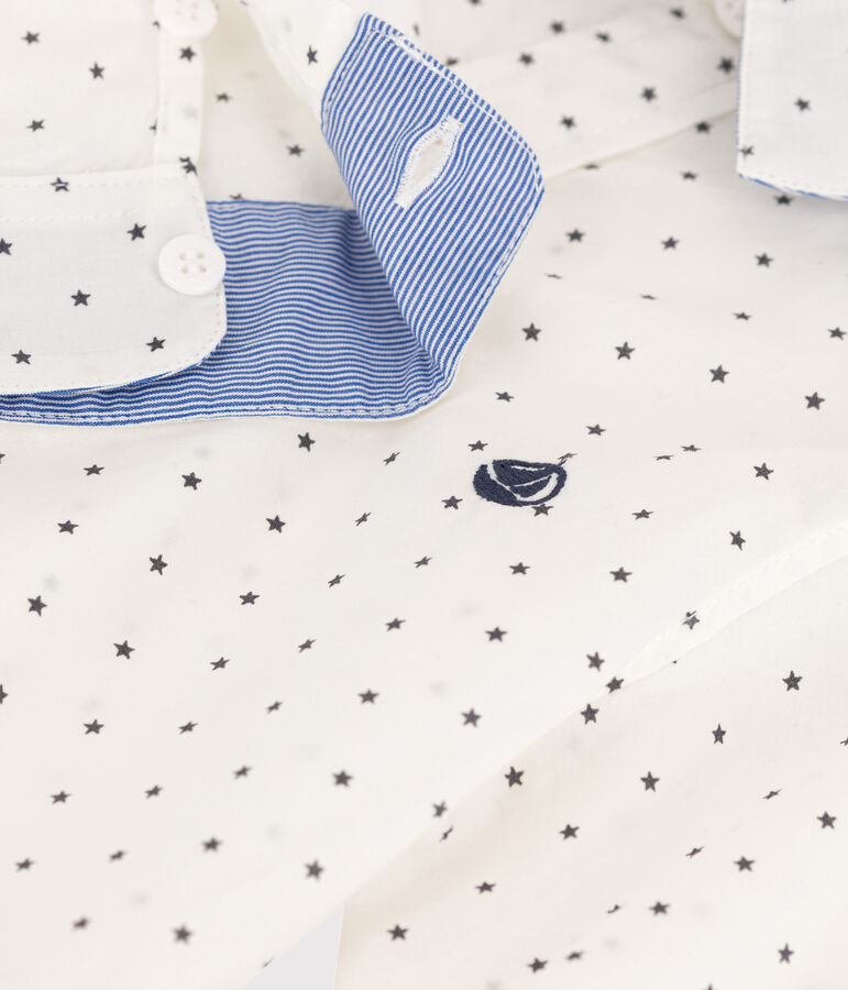 Chemise imprim&eacute;e enfant gar&ccedil;on beige COQUILLE/gris MAKI