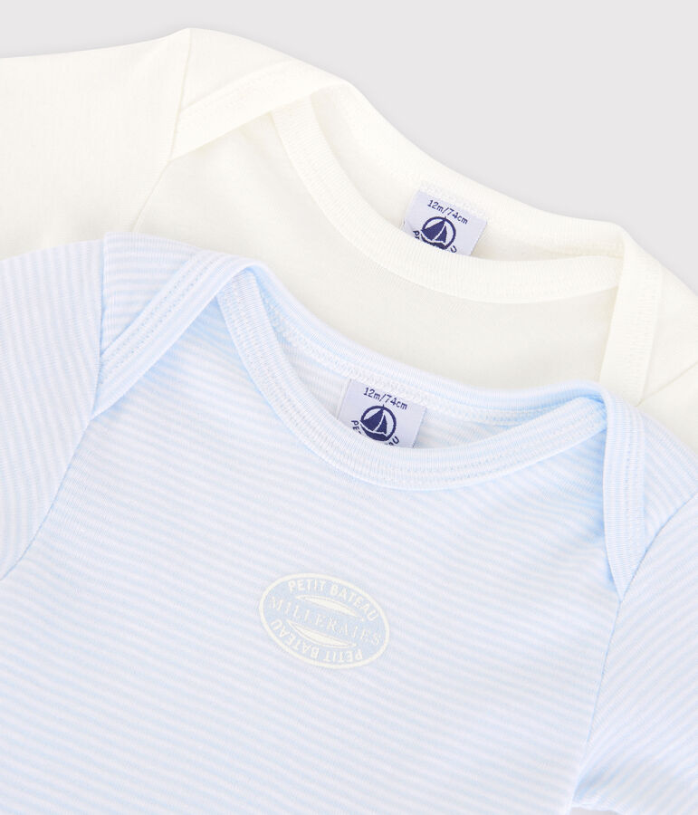 Lot de 2 bodies ray&eacute; manches longues  coton biologique variante 1