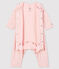 Bodyjama sans pieds petites étoiles bébé fille en coton biologique rose FLEUR/gris CONCRETE