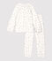 Pyjama petite fille imprimé étoiles petite fille en velours blanc MARSHMALLOW/gris ARGENT