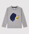Tee-shirt manches longues en coton enfant garçon gris SUBWAY CHINE