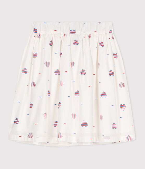 Jupe enfant en coton cœurs blanc AVALANCHE/ MULTICO