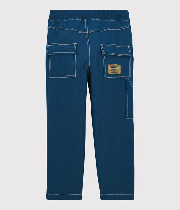 Pantalon regular en serge enfant gar&ccedil;on bleu