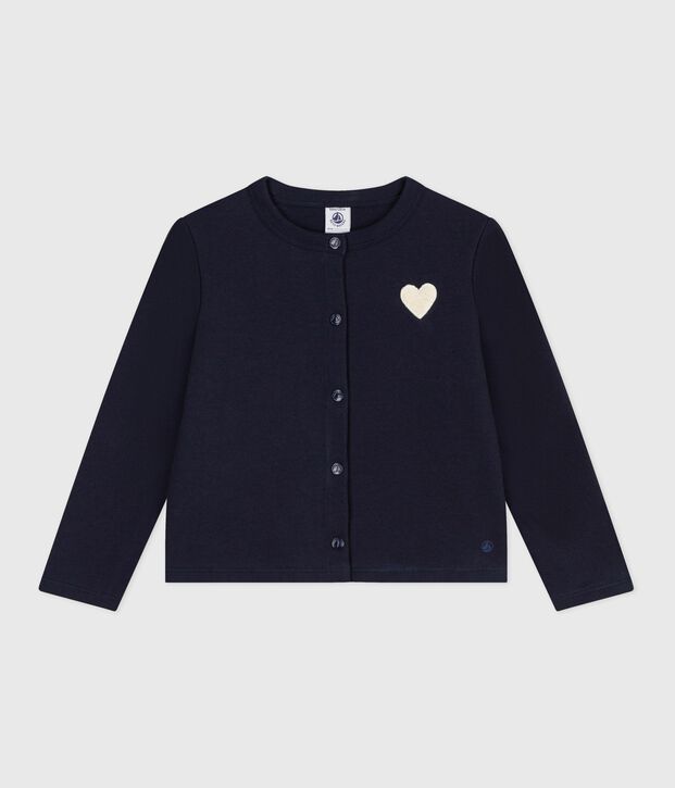 Cardigan en molleton enfant fille bleu marine