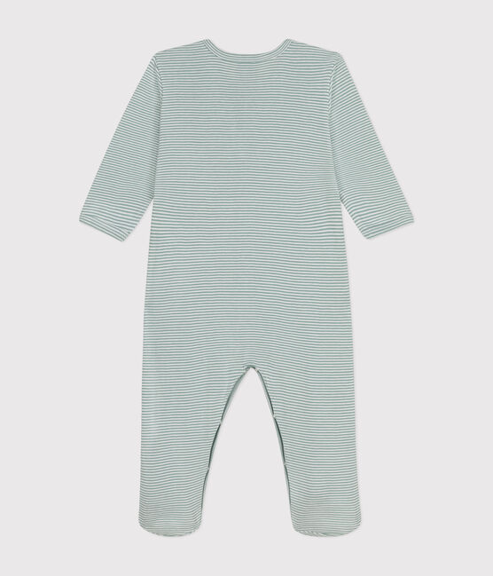 Pyjama à rayures en coton bébé bleu PAUL/blanc MARSHMALLOW