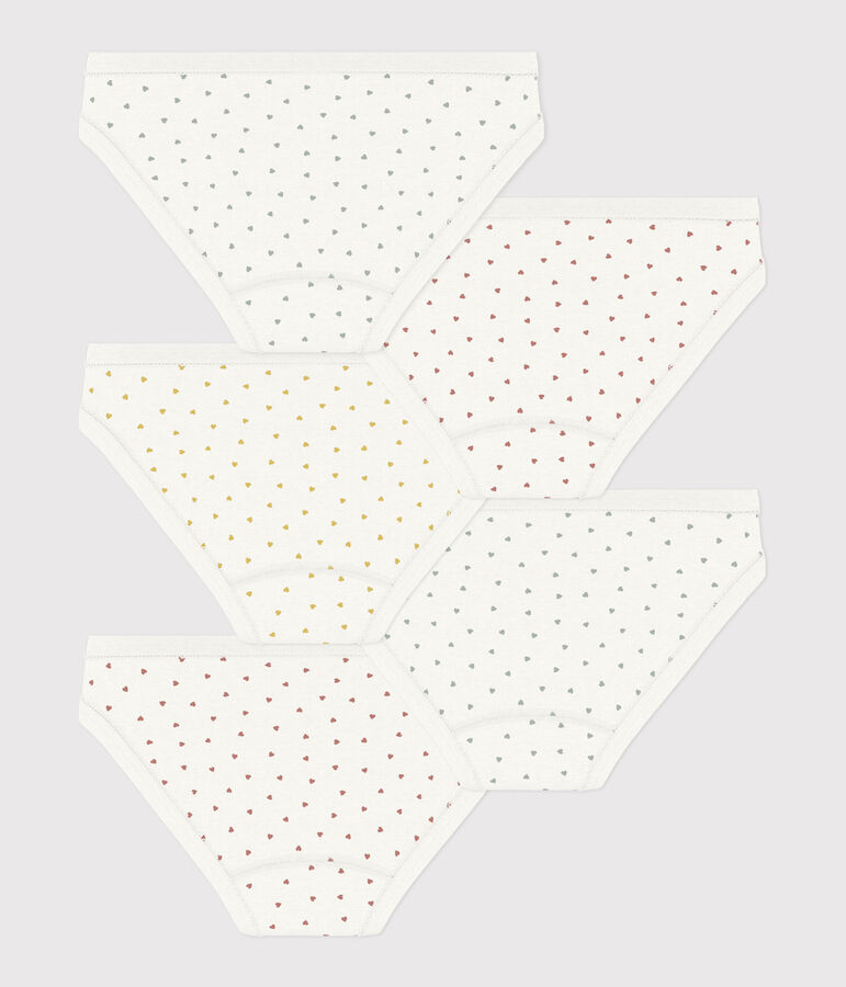 Lot de 5 culottes petits c&oelig;ur en coton petite fille variante 1