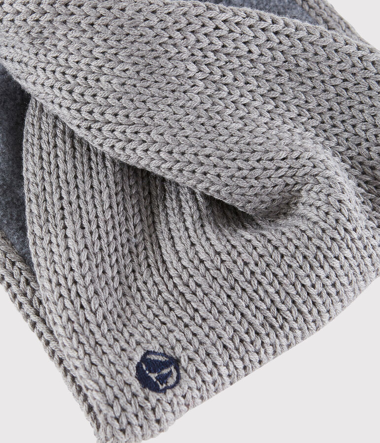Snood torsad&eacute; en tricot enfant gar&ccedil;on - fille gris