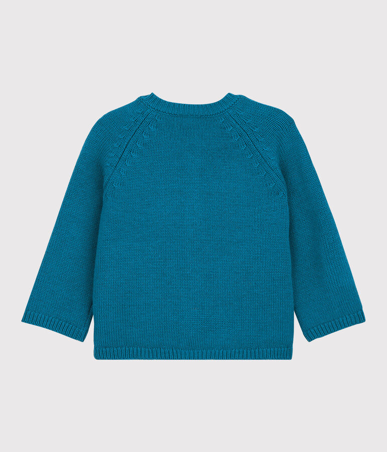 Cardigan en tricot b&eacute;b&eacute;. bleu MALLARD