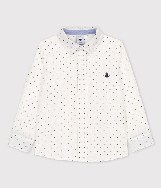 Chemise imprimée enfant garçon beige COQUILLE/gris MAKI