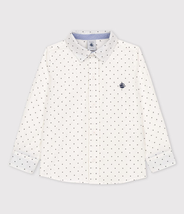 Chemise imprim&eacute;e enfant gar&ccedil;on blanc/gris