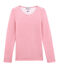 Tee shirt manches longues coton et laine pour femme rose CHEEK/blanc MARSHMALLOW