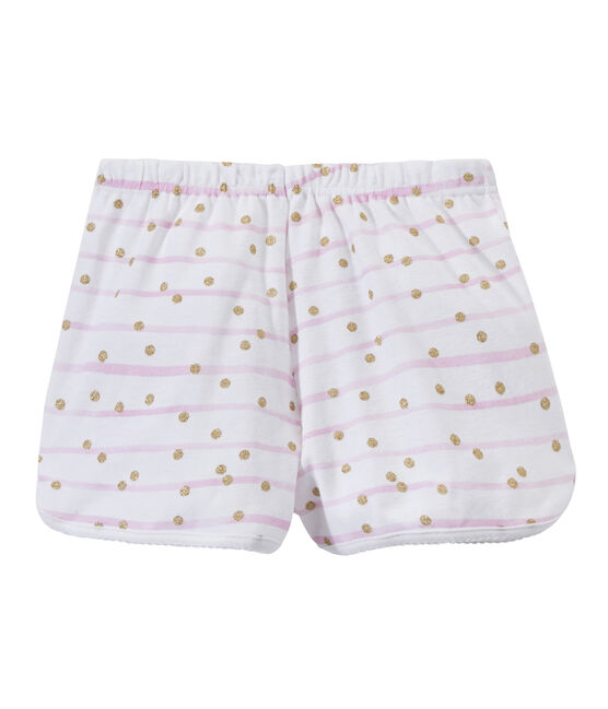 Short pour fille blanc ECUME/rose ROSE/ OR