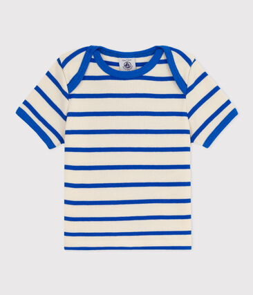 PETIT BATEAU - Tee-shirt manches courtes bébé en maille côtelée rayée