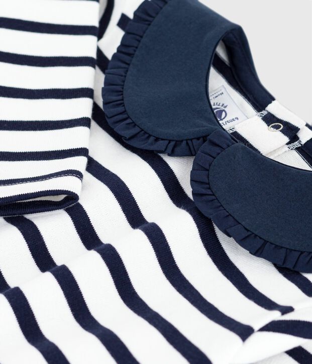 Marini&egrave;re enfant en coton blanc/bleu