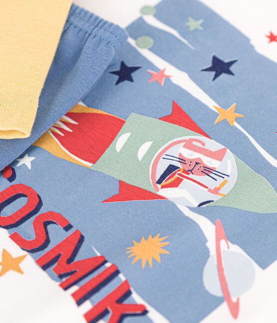 Pyjama en coton  uni motif espace enfant bleu BEACH/ MULTICO