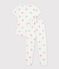 Pyjama enfant en coton manches courtes jambes longues imprim&eacute; blanc/multicouleur