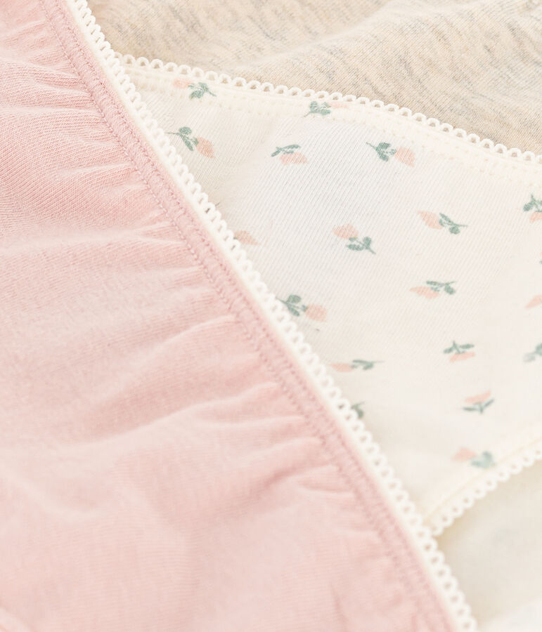 Lot de 3 culottes fleurs en coton et &eacute;lasthanne fille multicouleur