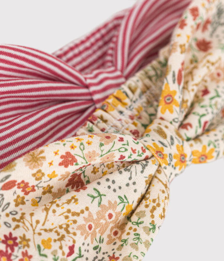 Lot de 2 bandeaux en coton b&eacute;b&eacute; multicouleur