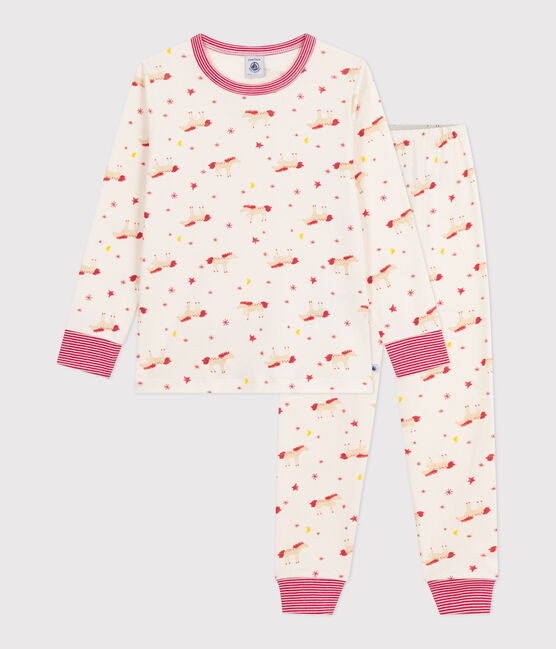 Pyjama enfant en coton imprimé chevaux MILK/ MULTICO
