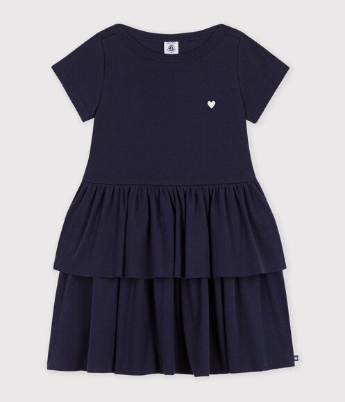 ROBE ENFANT EN COTON MANCHES COURTES UNIE