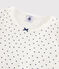 Pyjama à petits cœurs petite fille en coton blanc MARSHMALLOW/bleu MEDIEVAL