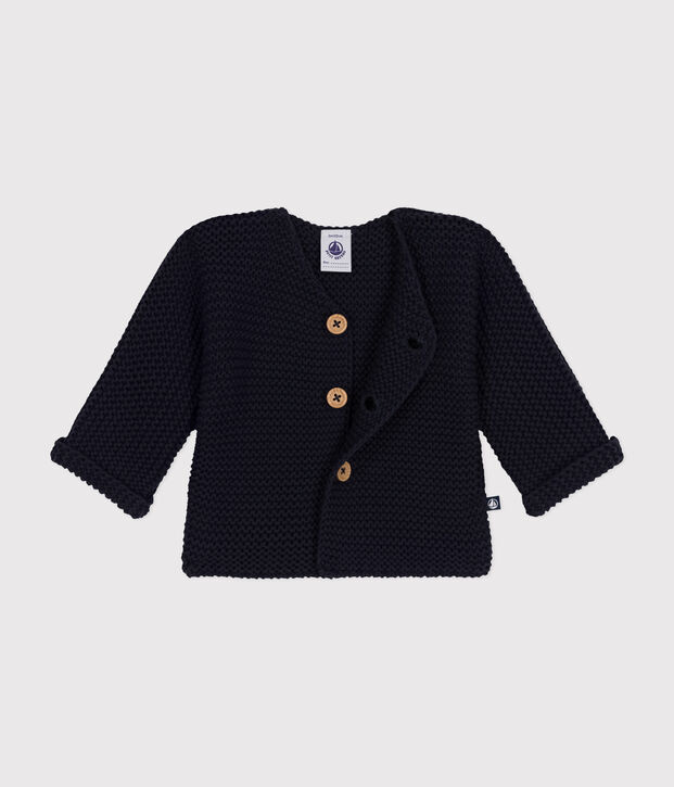 Cardigan en tricot point mousse b&eacute;b&eacute; bleu