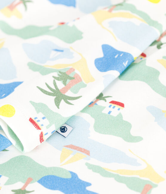 Pyjama enfant en coton imprimé blanc MARSHMALLOW/blanc MULTICO