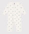 Pyjama bébé en coton sans pieds grenouilles blanc MARSHMALLOW/blanc MULTICO