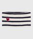 Snood bébé rayé en tricot doublé en polaire