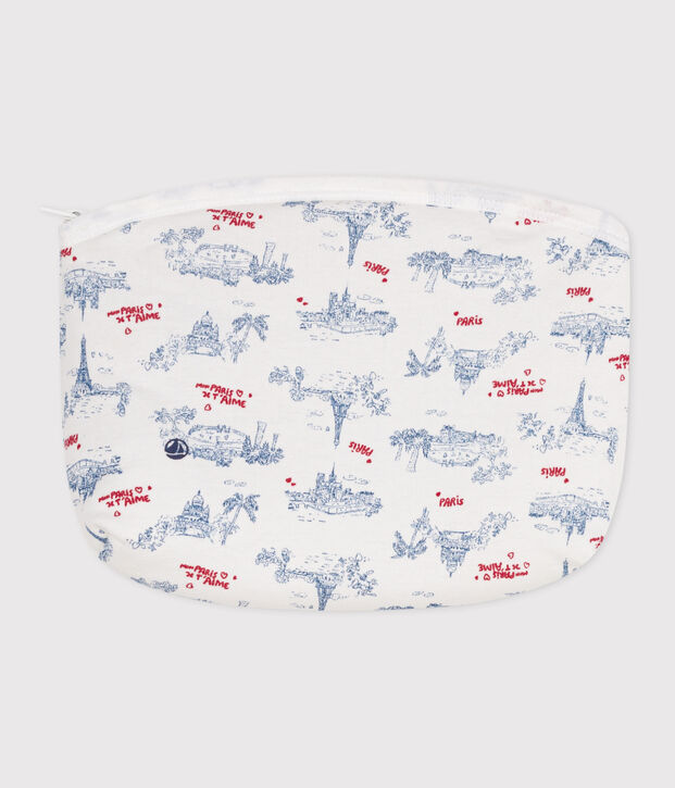 Pochette b&eacute;b&eacute; en coton motifs Paris blanc/multicouleur