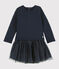 Robe manches longues bébé fille bleu SMOKING
