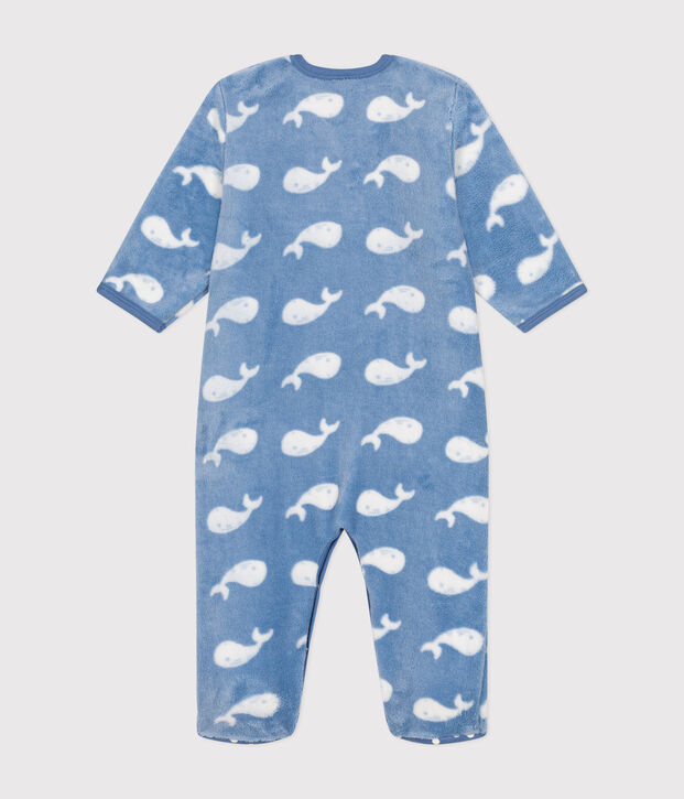 Surpyjama en polaire b&eacute;b&eacute; bleu/blanc