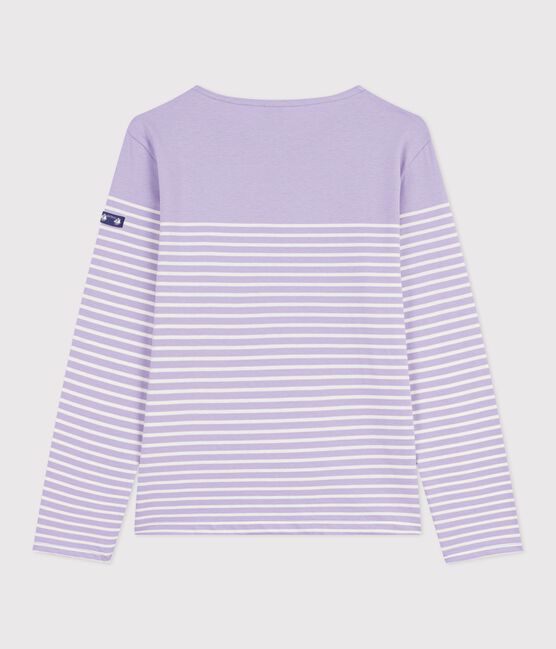 Tee-shirt marinière femme en coton violet SQUAW/ MILK