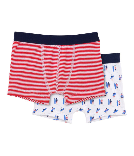 Lot de 2 boxers garçon blanc .