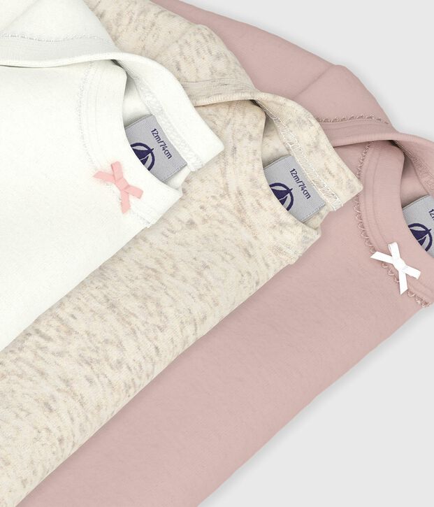 Lot de 3 bodies manches longues b&eacute;b&eacute; en coton multicouleur