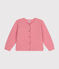 Cardigan en tricot contenant de la laine enfant fille rose ROSELINE CHINE