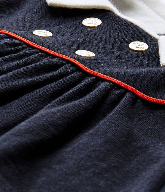 Robe bébé fille sans manches en tubique bleu SMOKING