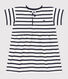 Robe manches courtes en jersey épais rayé bébé