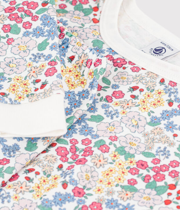 Pyjama tr&egrave;s ajust&eacute; enfant en coton imprim&eacute; multicouleur/rose/multicouleur