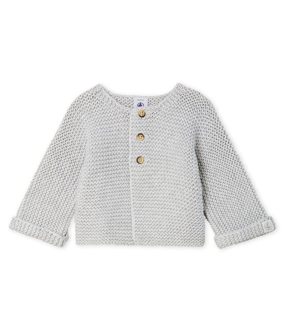 Cardigan Laine Et Coton Point Mousse Bebe Fille Beluga Chine Petit Bateau
