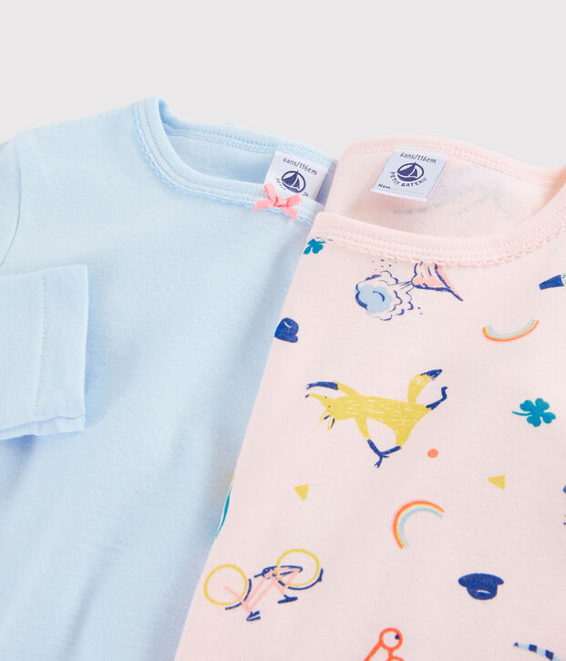 Lot de 2 tee-shirts manches longues animaux yoga petite fille multicouleur