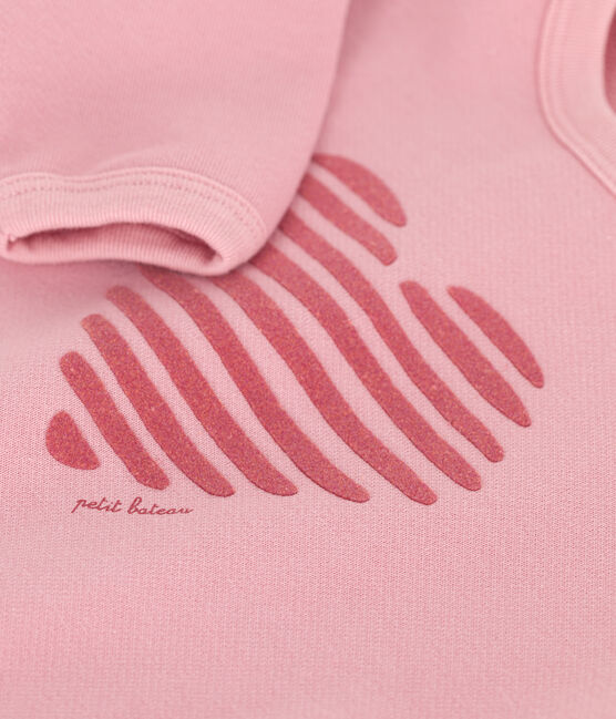 Sweat bébé en coton uni rose CHARME